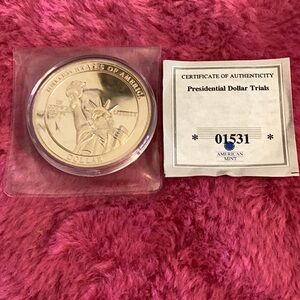 American mint presidential dollar trials Woodrow Wilson dollar trial gold la